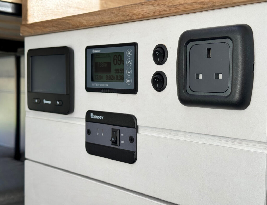 An electrical setup in a campervan